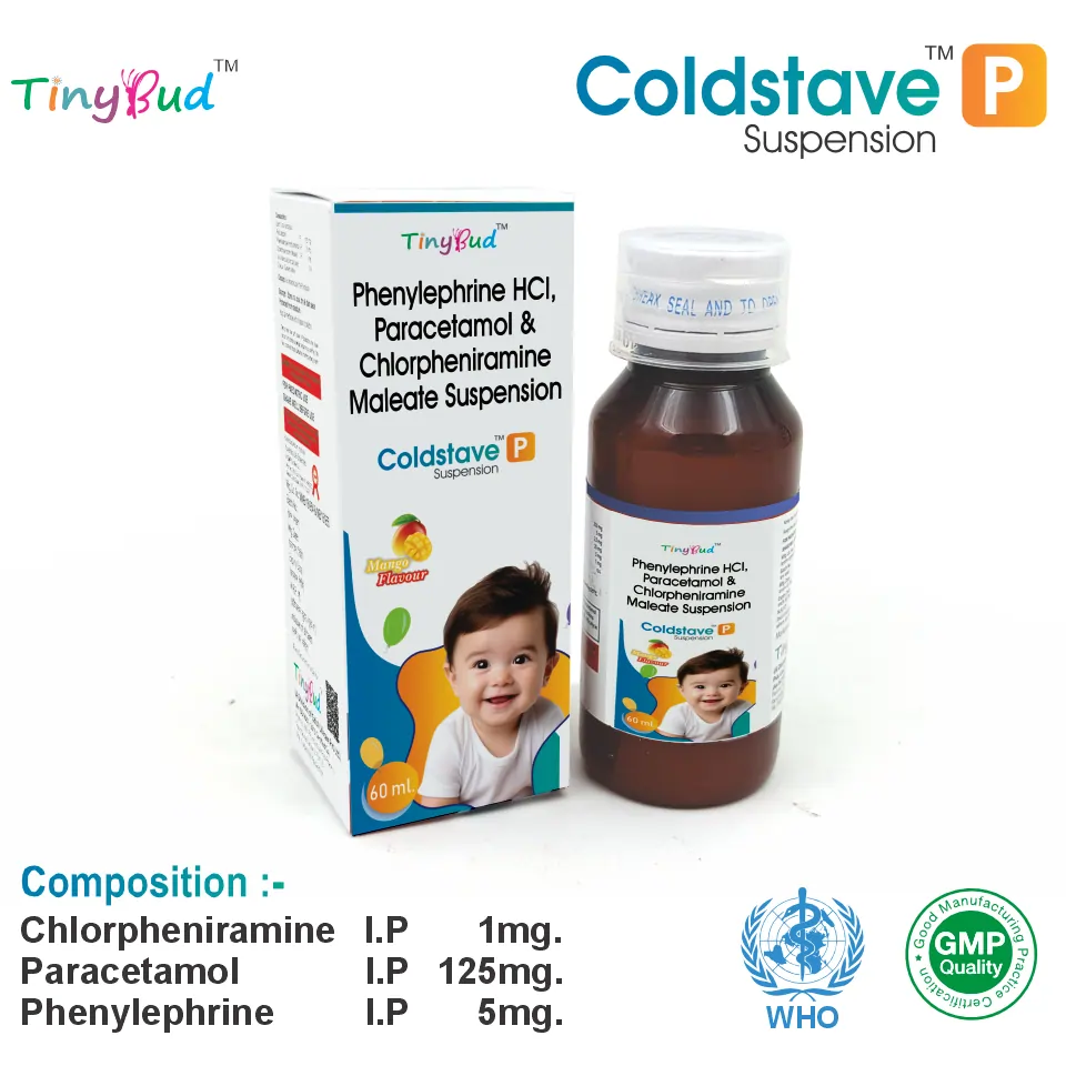 Chlorpheniramine Maleate 1mg + Paracetamol 125mg + Phenylephrine 5mg Suspension brand name and images